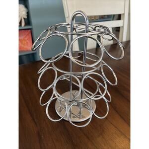 Chrome Coffee Pod Holder for Keurig K-Cup Holds 27, Twisting Carousel Countertop